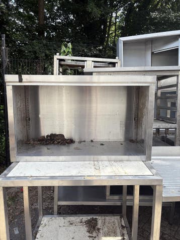 RVS Kast Open 100 x 40 x 59cm (B x D x H) Wordt schoongemaak, Ophalen of Verzenden, Gebruikt