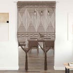 vidaXL Gordijn macramé 140x240 cm katoen taupe, Verzenden, Nieuw
