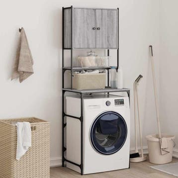 vidaXL Wasmachinekast 68x48,5x194 cm grijs sonoma, Witgoed en Apparatuur, Verzenden, Nieuw