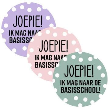10x Sticker Joepie! ik mag naar de basisschool (Stickers), Ophalen of Verzenden, Nieuw, Meerdere stickers
