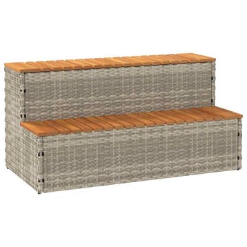 vidaXL Hottub-opstap 100x50x50,5 cm poly rattan&massief, Verzenden, Nieuw