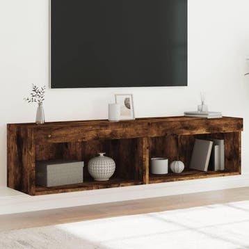 vidaXL Tv-meubels met LED-verlichting 2 st 60x30x30 cm, Minder dan 50 cm, Verzenden, Nieuw, Minder dan 100 cm
