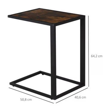 C-Vorm Bijzettafel Industrieel – Metaal, MDF, Rustiek Bruin, Huis en Inrichting, Tafels | Salontafels, Verzenden, Nieuw