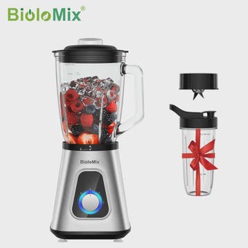 BioloMix Krachtige Blender 1300W met Glazen Kan (1.5L) - Per, Verzenden, Nieuw