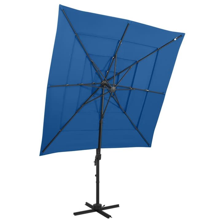 vidaXL Parasol 4-laags met aluminium paal 250x250 cm, Tuin en Terras, Parasols, Nieuw, 2 tot 3 meter, Verzenden