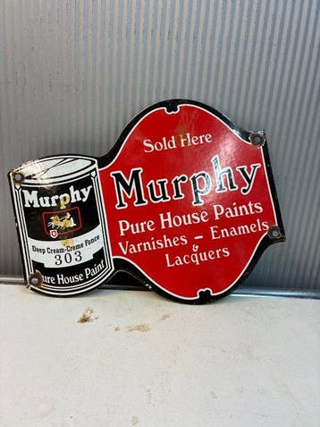 Murphy Pure House Paints – Vintage contour reclamebord -