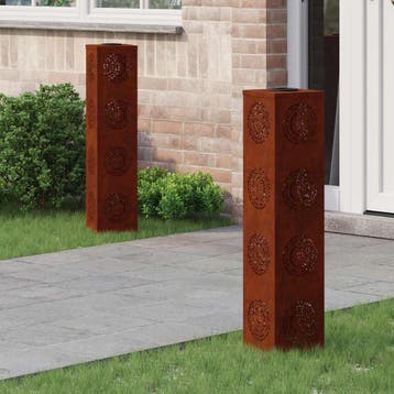 vidaXL Solar LED Pad Licht 2 st Warmwit 18 x 18 x 80 cm, Verzenden, Nieuw, Zonne-energie