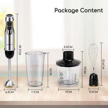 Staafmixer set - 4 in 1 - 1000W - met Hakmolen / Klopper / G, Verzenden, Zo goed als nieuw