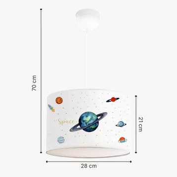Kinder hanglamp Rugby wit met planetair motief lux.pro, Verzenden, Nieuw