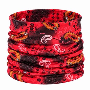 Haarband Multifunctioneel 45x25cm - Paisleyprint - Rood, Nieuw
