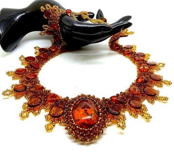 Collier met echt Baltisch amber 49,74 g - Barnsteen -