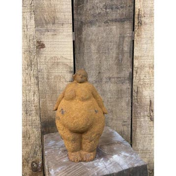 sculptuur, Mooie gietijzeren staande vrouw - 24 cm -