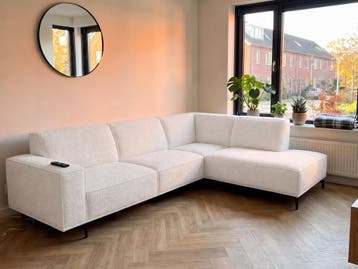 Hoekbank Huizen - hoekbanken - Wit, Nieuw, 150 cm of meer, Stof, 250 tot 300 cm