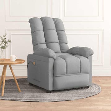 vidaXL Massagestoel stof lichtgrijs, Verzenden, Nieuw