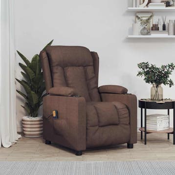 vidaXL Massagestoel stof bruin, Sport en Fitness, Massageproducten, Verzenden, Nieuw