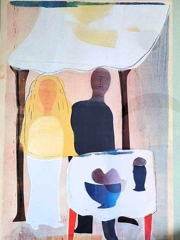 H.N. Werkman (1882-1945) - Het bruidspaar onder de balkadijn, Antiek en Kunst