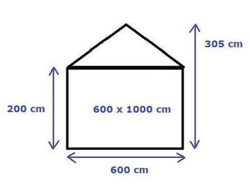 Premium Partytent PVC 6x10x2 mtr in Wit-Blauw (6x10 meter), Tuin en Terras, Verzenden, Nieuw, 2 meter of meer, Partytent
