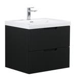 Badkamermeubel Set Thermis 60cm Zwart Badmeubel, Huis en Inrichting, Badkamer | Badkamermeubels, Verzenden, Nieuw, Wastafelkast