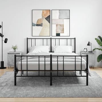 vidaXL Nachtkastjes 2 st 40x30x50 cm bewerkt hout betongrijs, Minder dan 45 cm, Verzenden, Nieuw, Minder dan 55 cm