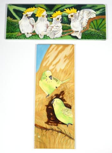 Tegel (2) - Australische vogels - TC - 1980-1990 - Kaketoes, Antiek en Kunst