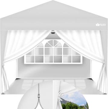 Tillvex® 2x Zijwand voor paviljoen - 3x3m - Wit, Tuin en Terras, Partytenten, Verzenden, Zo goed als nieuw