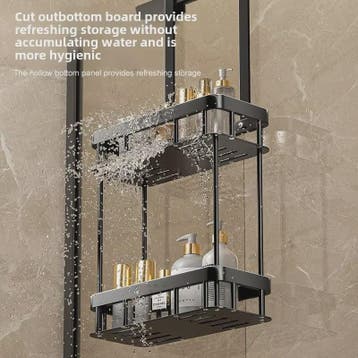 Douche Opbergrek 2-Laags Zonder Boren - Wandmontage Organize, Huis en Inrichting, Badkamer | Badkamermeubels, Verzenden, Nieuw