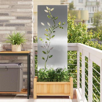 vidaXL Tuin Privacy Screen Bloemen Zilver 50 x 140 cm, Verzenden, Nieuw