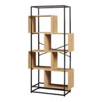 Boekenkast Rennebu open kast 160x80x33 cm zwart en eikenkleu, Huis en Inrichting, Kasten | Boekenkasten, Verzenden, Nieuw
