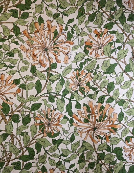Stof van William Morris Honeysuckle Caprifoglio-stijl –, Antiek en Kunst, Antiek | Kleden en Textiel