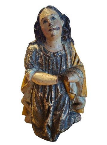 sculptuur, Saint Marie Madelaine - 22,5 cm - Polychroom hout
