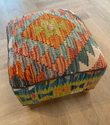Kelim Poef(Ongebruikt/Nieuw) - Kelim - 34 cm - 34 cm, Nieuw