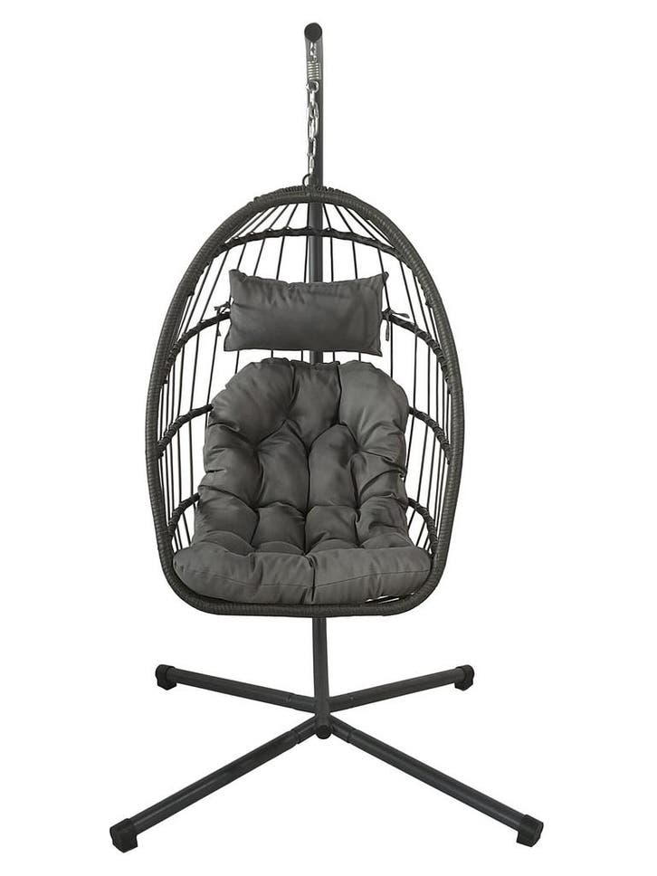 Hangstoel Modern Grijs | A-Kwaliteit | Beste Prijs, Tuin en Terras, Tuinstoelen, Inklapbaar, Nieuw, Wicker, Ophalen of Verzenden
