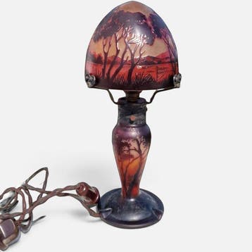 Daum Nancy - Nachtlampje - Glas - Zeldzame lamp voor het