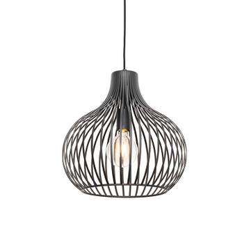 Moderne hanglamp zwart 38 cm - Saffira, Verzenden, Nieuw, Modern