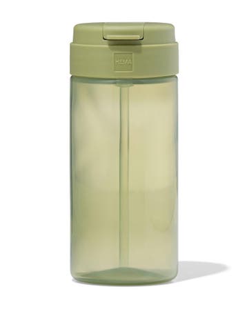 HEMA Schoolbeker met rietje 300ml groen, Huis en Inrichting, Keuken | Servies, Verzenden, Nieuw