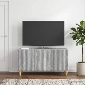 vidaXL TV-kast 99 x 34,5 x 50 cm Grijs sonoma Bewerkt hout, Huis en Inrichting, Minder dan 50 cm, Verzenden, Nieuw, Minder dan 100 cm