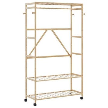 Kledingkast open bamboe | 180cm hoog | Laatste Stuk!, Kleding | Dames, Kledingrekken, Ophalen of Verzenden, Met wielen, Zo goed als nieuw