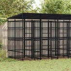 vidaXL Hondenkennel met dak 9,22 m² staal, Dieren en Toebehoren, Verzenden, Nieuw