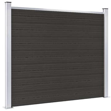 vidaXL Schuttingpaneel 180x146 cm HKC zwart, Tuin en Terras, Verzenden, Nieuw, Kunststof, 1 tot 2 meter