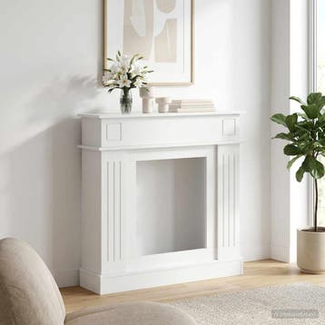 vidaXL Haardomlijsting Hoogglans Wit 102 x 26 x 100 cm, Verzenden, Nieuw