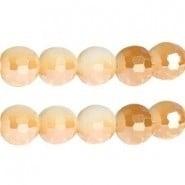 10 x top facetkraal 10mm rond half Gold opal (Op = op!), Ophalen of Verzenden, Nieuw, Kraal