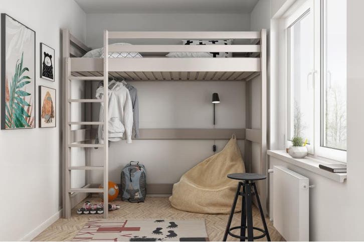 Rockwood® Hoogslaper Brecht Wit met  bureau, Kinderen en Baby's, Kinderkamer | Bedden, Nieuw, Ophalen of Verzenden