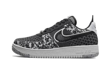Nike Air Force 1 Low Crater Flyknit Black White Melange, Nieuw