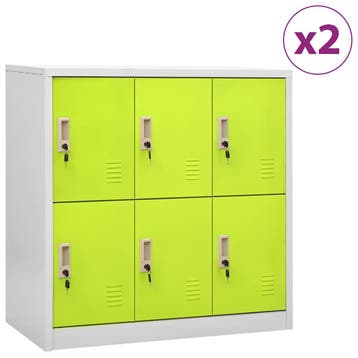 vidaXL Lockerkasten 2 st 90x45x92,5 cm staal lichtgrijs en, Verzenden, Nieuw