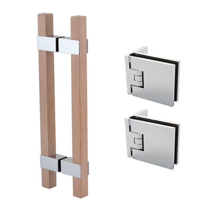 Flamea sauna set-Mat zwart-RVS look-8mm glas, Doe-het-zelf en Verbouw, Hang- en Sluitwerk, Nieuw, Ophalen of Verzenden