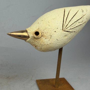 Ewa Budzowska - sculptuur, NO RESERVE- BIRD- (decorated 24