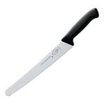 Gekarteld zwart rvs mes 25,5 cm, Verzenden