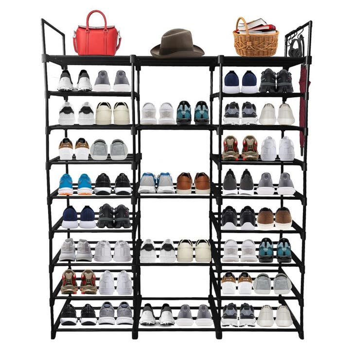 Schoenenrek | Schoenenkast | Opbergkast | 129x31x158 | Zwart, Huis en Inrichting, Kasten | Schoenenkasten, Nieuw, Verzenden