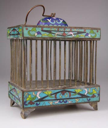 Vogelkooi - cloisonné - Chinees vogelkooi