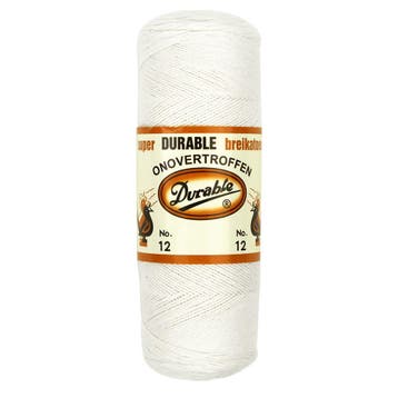 Durable Breikatoen Nr. 12 - 009 wit - Katoen Garen, Hobby en Vrije tijd, Breien en Haken, Ophalen of Verzenden, Nieuw